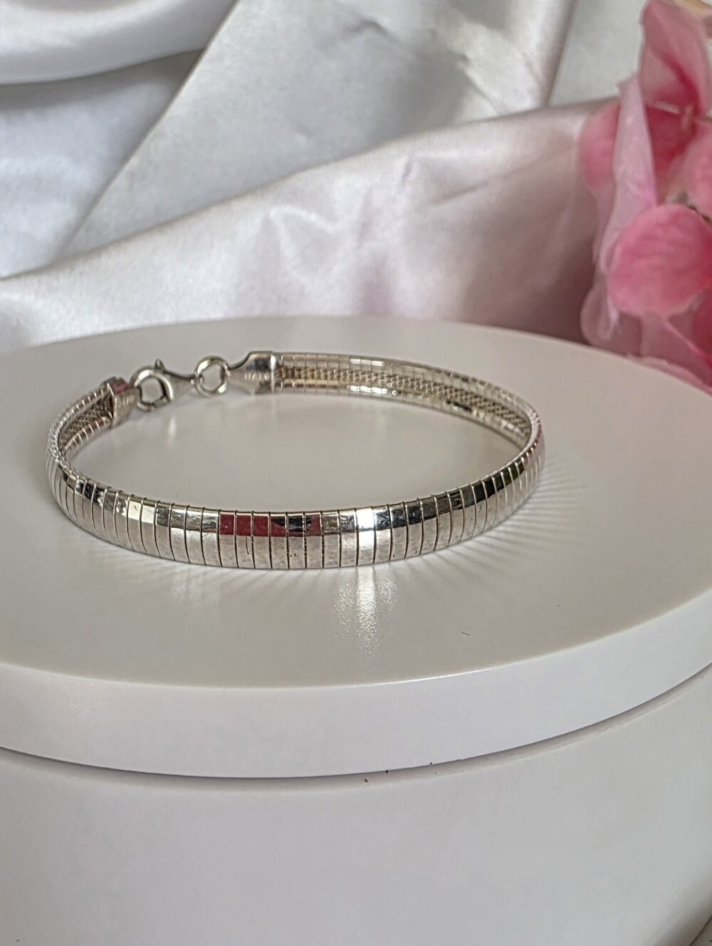 Sterling Silver 925 Omega Italian Bracelet 7"